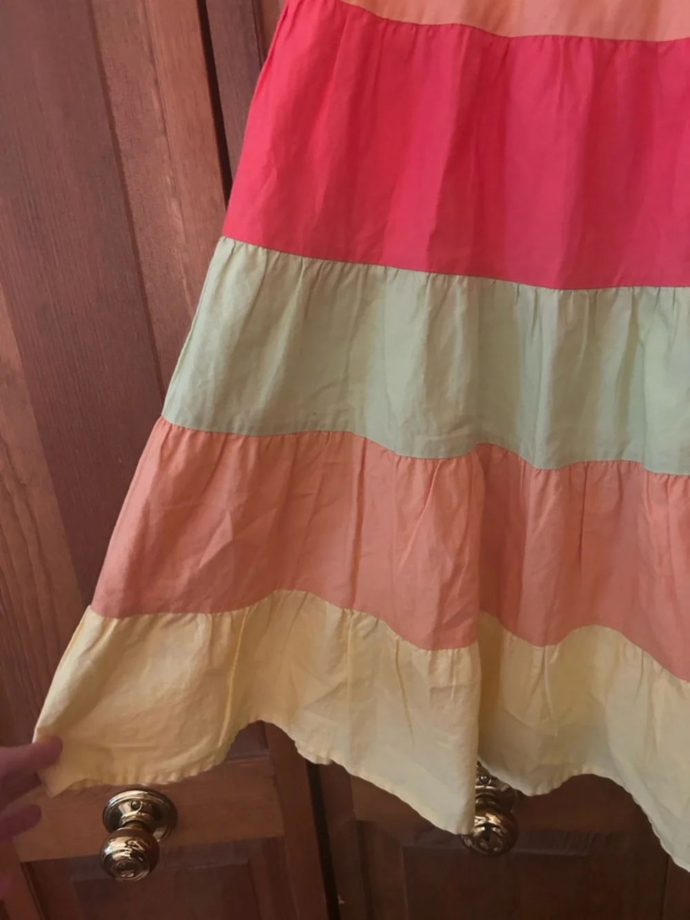 Gymboree Girl’s Sz 12 100% Cotton Yellow, Orange, and Green Tiered Skirt